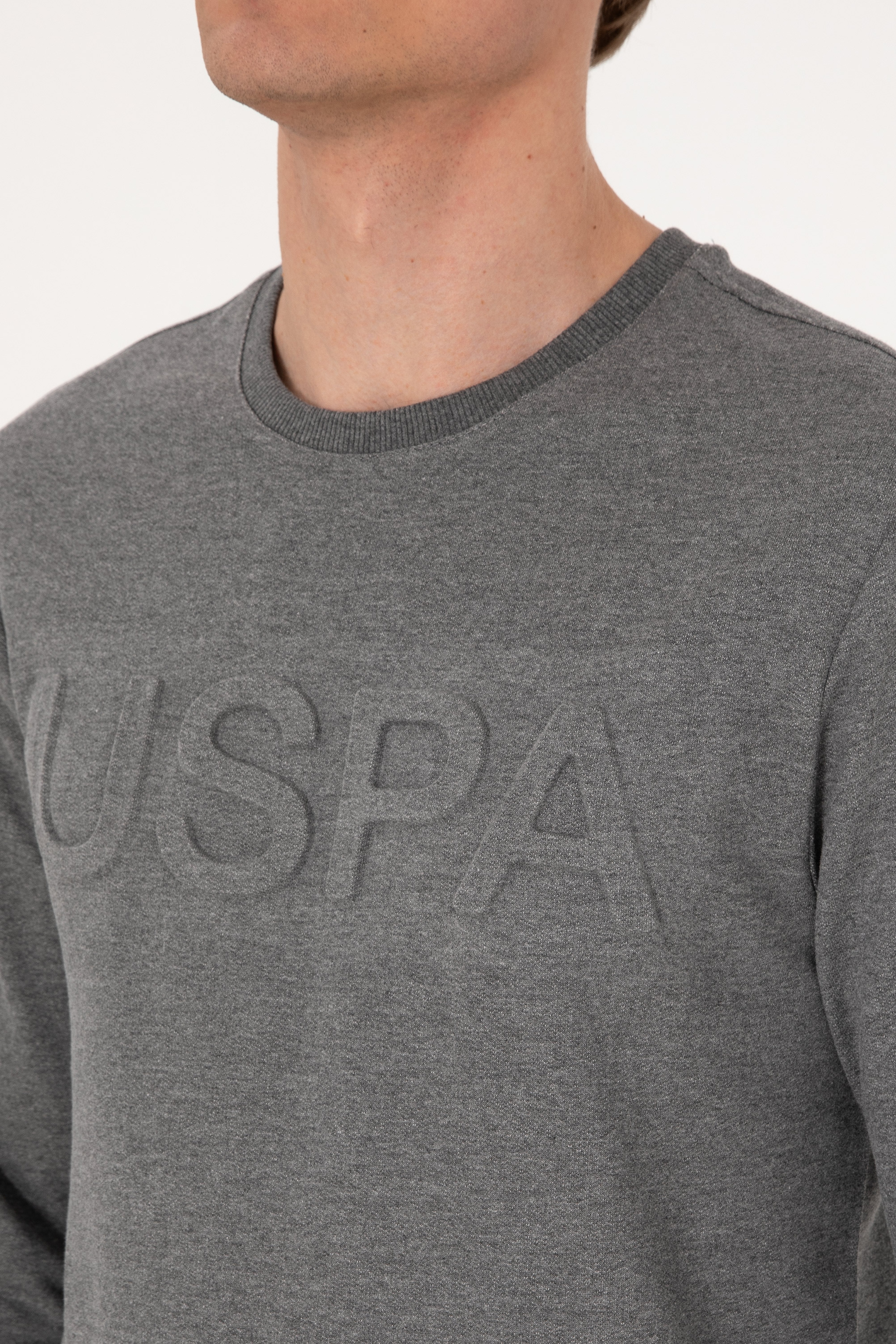 Erkek Antrasit Melanj Basic Sweatshirt - Image 7