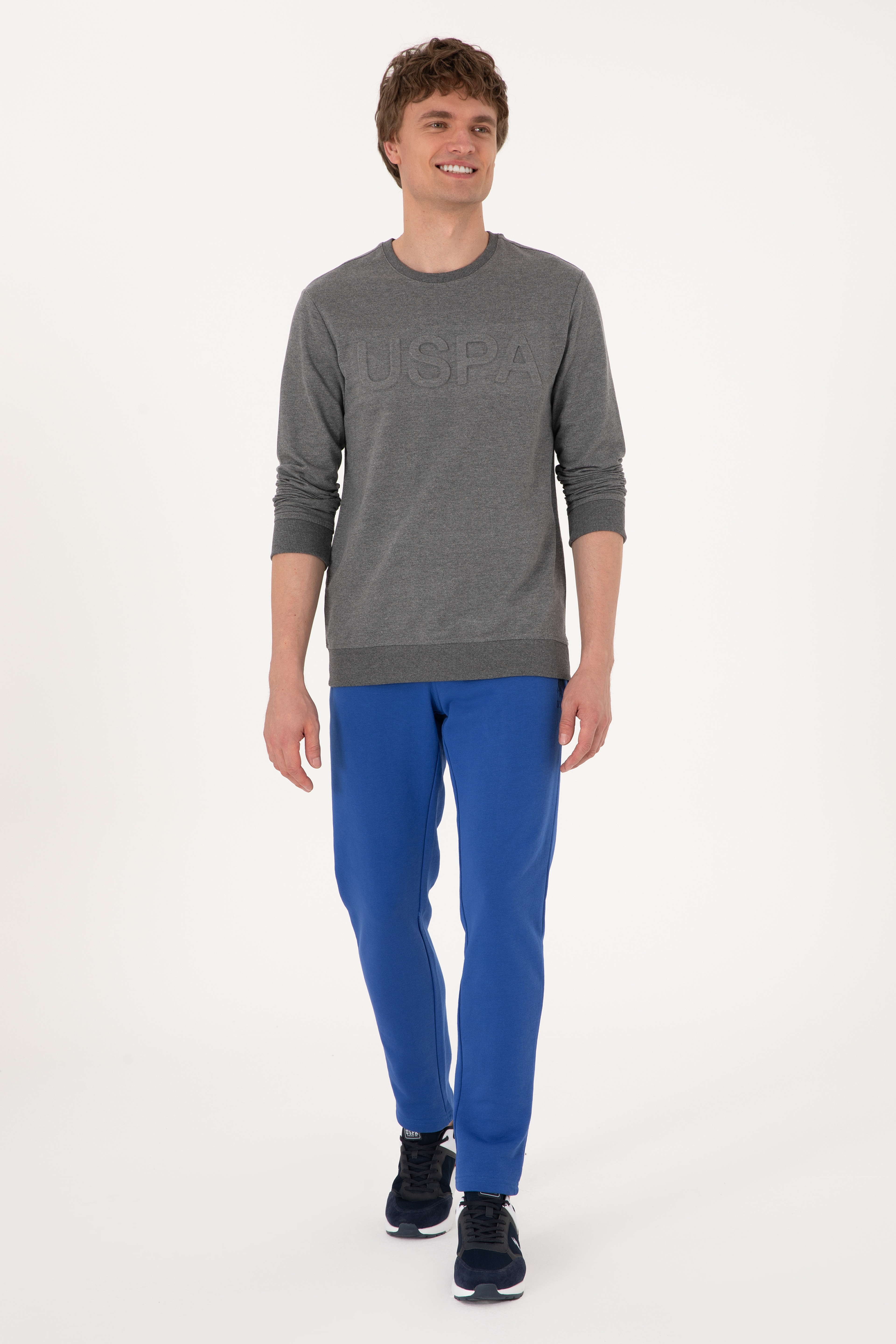 Erkek Antrasit Melanj Basic Sweatshirt