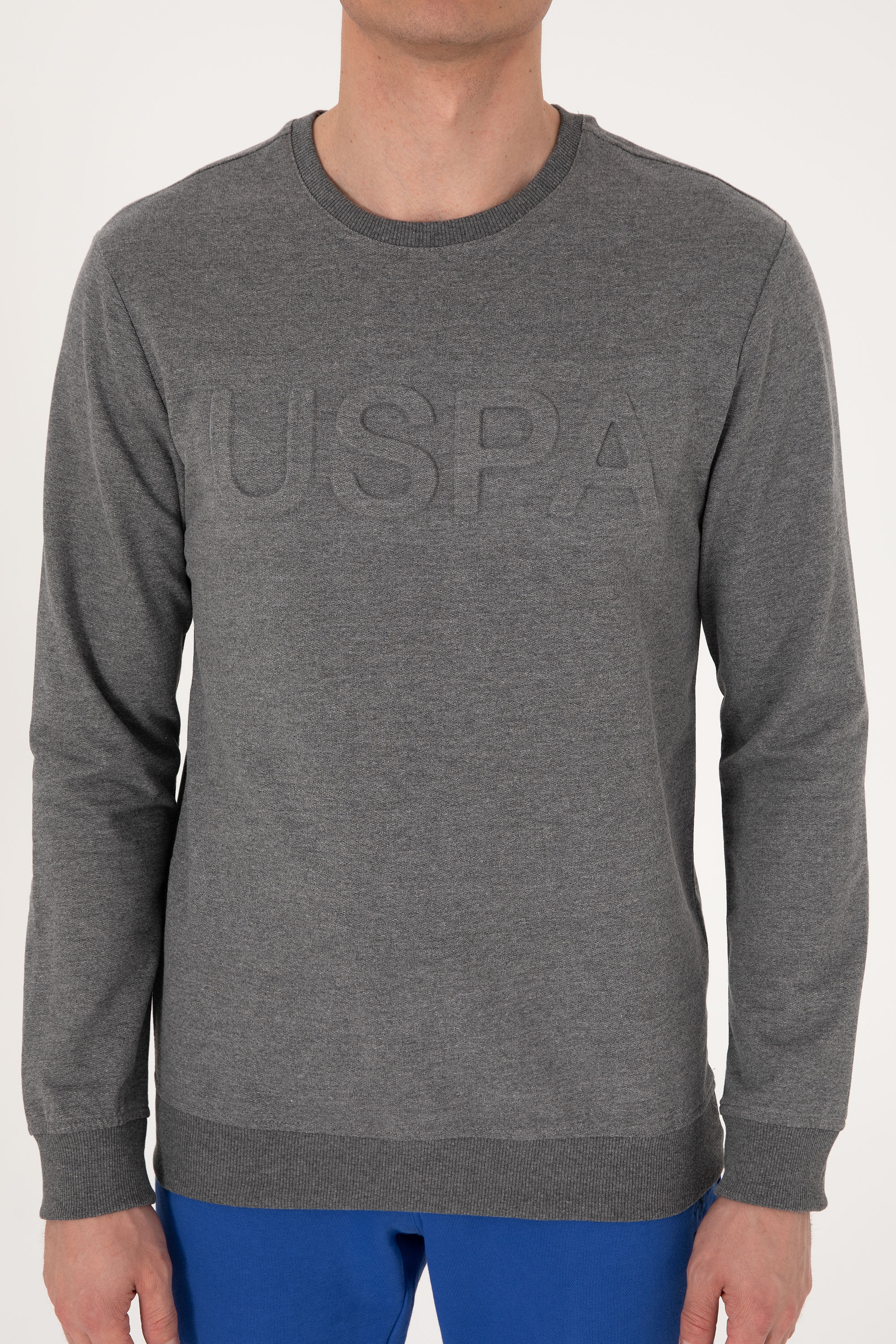 Erkek Antrasit Melanj Basic Sweatshirt
