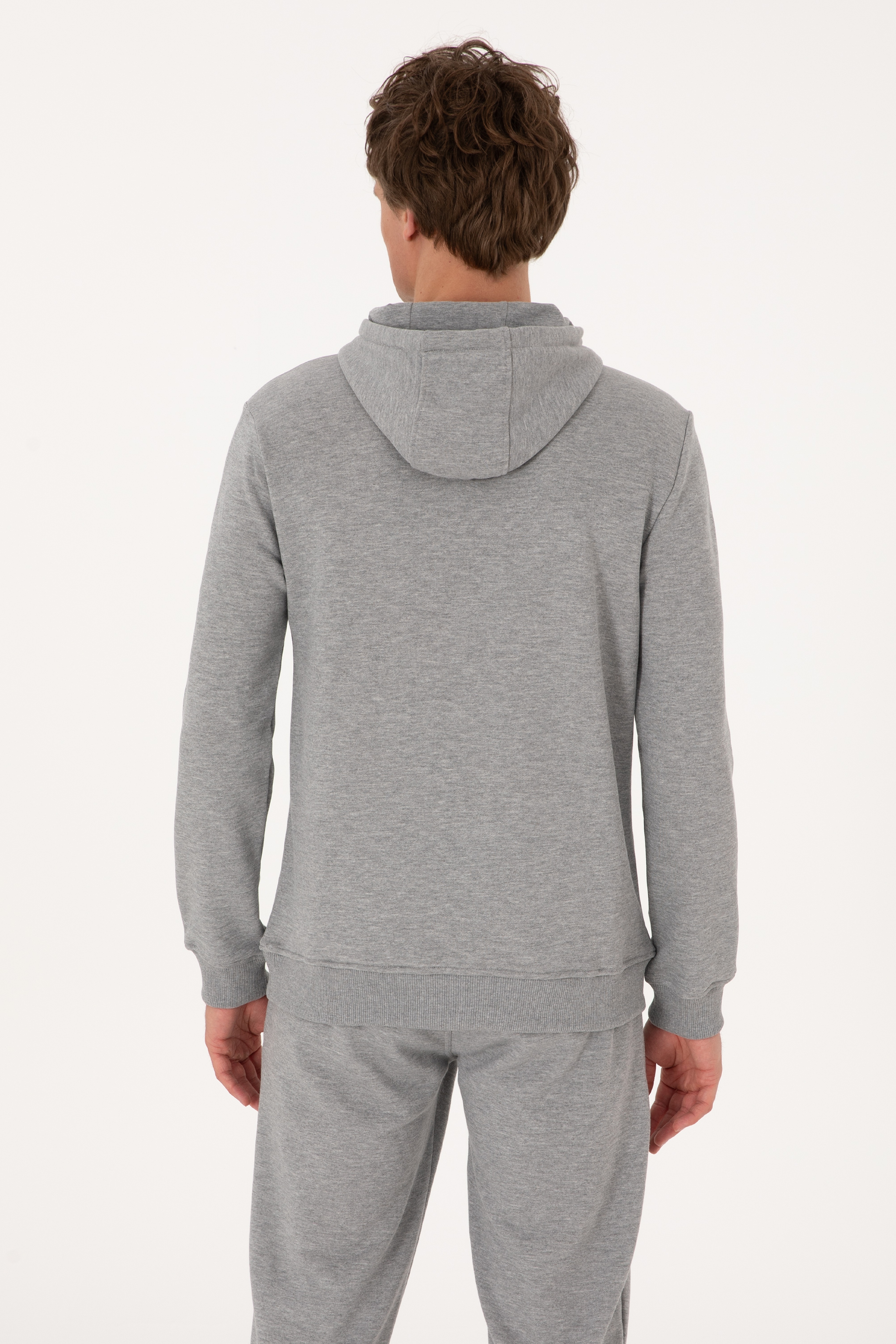Erkek Gri Melanj Basic Sweatshirt