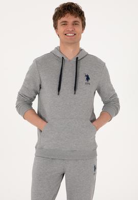 Erkek Gri Melanj Basic Sweatshirt - 50289059017