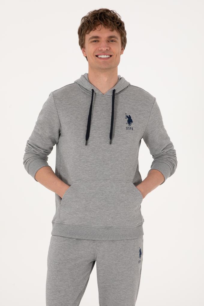 Erkek Gri Melanj Basic Sweatshirt