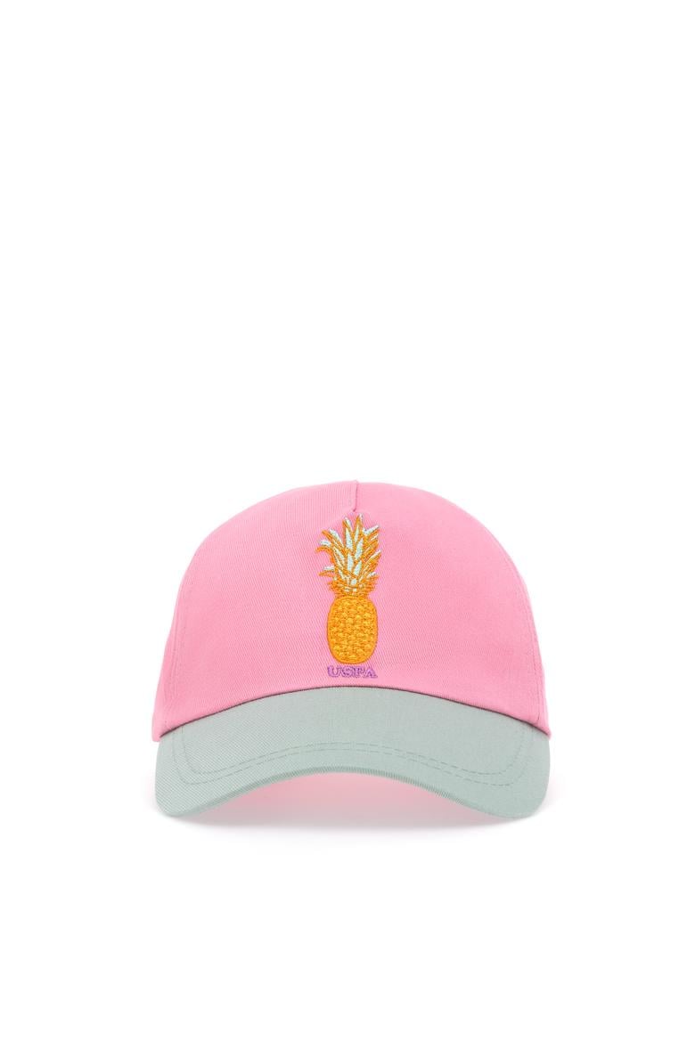 Kız Çocuk Pembe Ananas Nakışlı Şapka - 50312314002