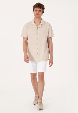 Erkek Taş Apaş Yaka Kısa Kollu Örme Gömlek - 50306977037