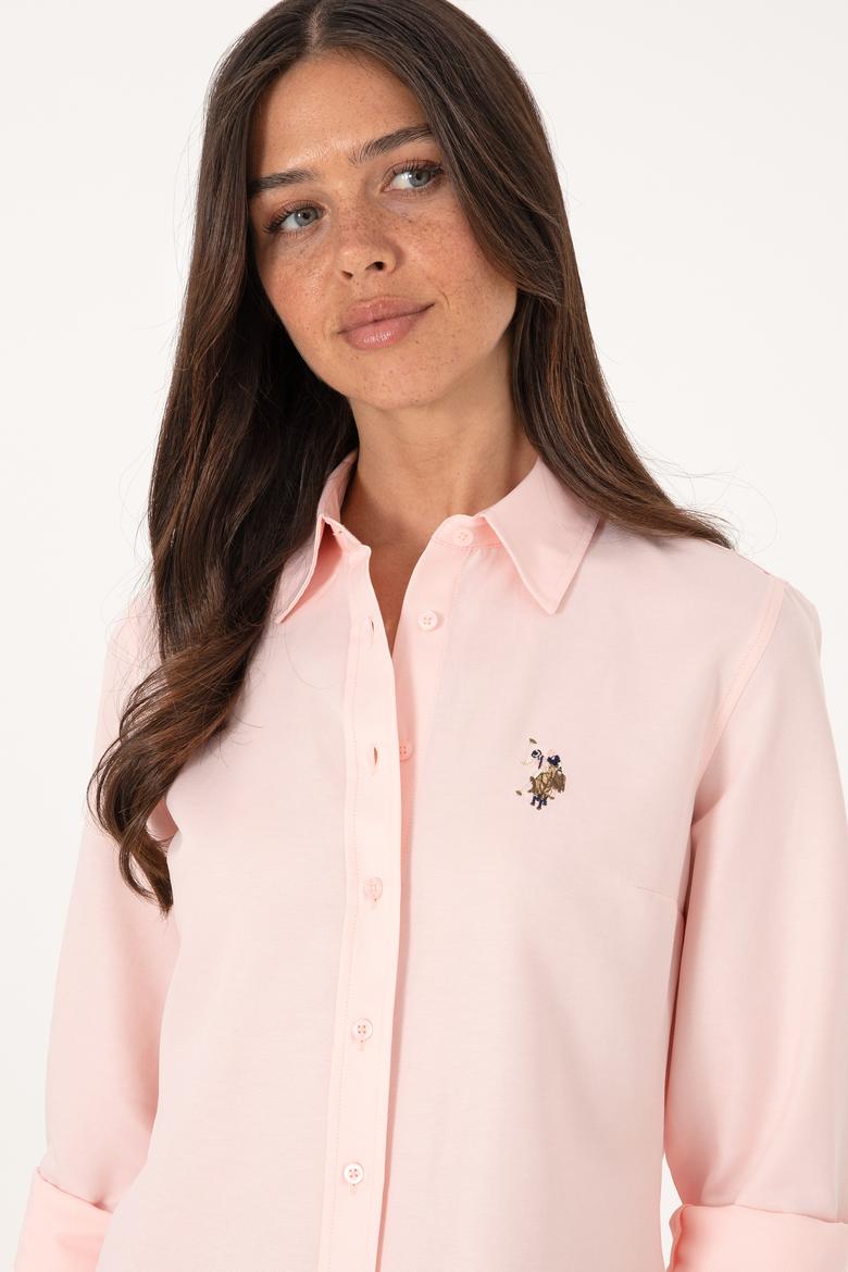 Kadın Pudra Uzun Kollu Basic Gömlek - 50298103022