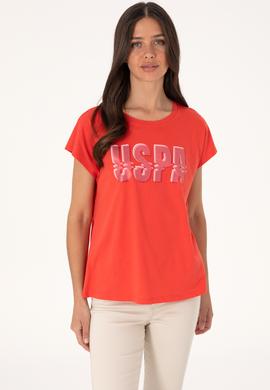 Kadın Kırmızı Bisiklet Yaka Tişört - 50299764016