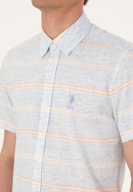 Erkek Açık Mavi Kısa Kollu Gömlek - 50300004005