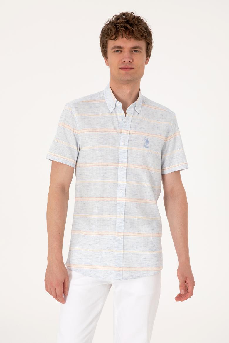 Erkek Açık Mavi Kısa Kollu Gömlek