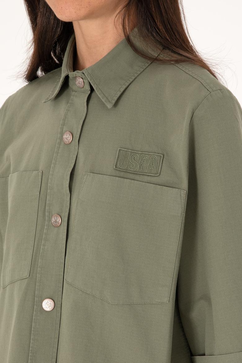 Kadın Koyu Haki Uzun Kollu Gömlek - 50299437013