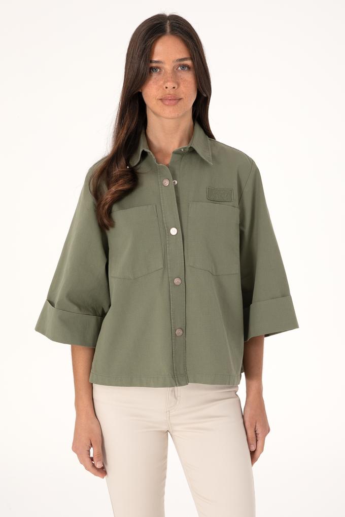 Kadın Koyu Haki Uzun Kollu Gömlek