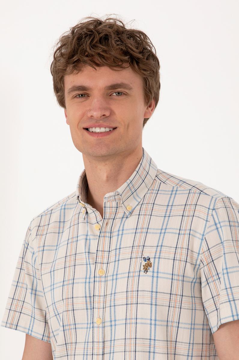 Erkek İndigo Kısa Kollu Gömlek