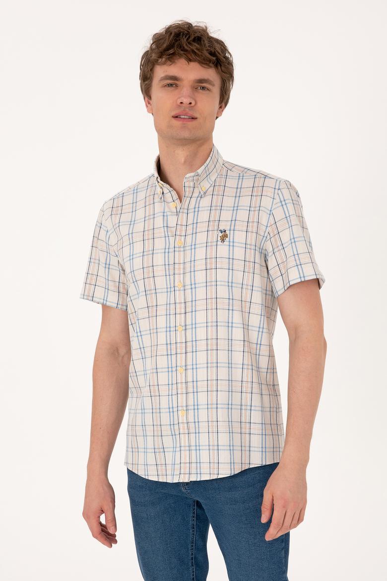 Erkek İndigo Kısa Kollu Gömlek