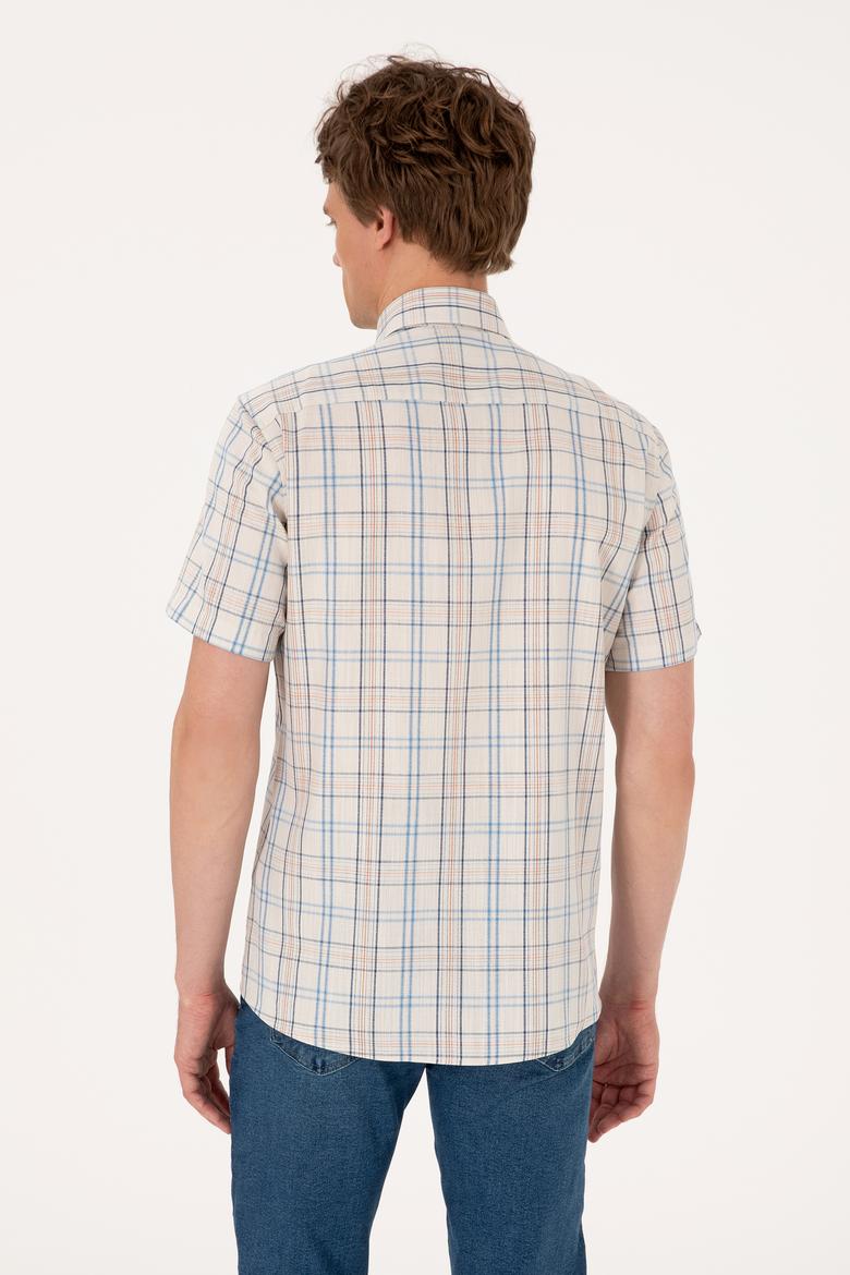 Erkek İndigo Kısa Kollu Gömlek - 50299616009