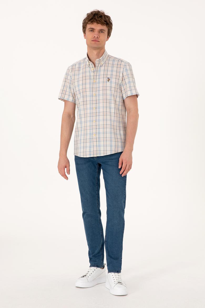 Erkek İndigo Kısa Kollu Gömlek - 50299616009