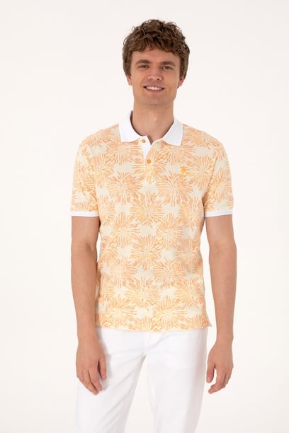 Erkek Regular Fit Polo Yaka Turuncu Tişört