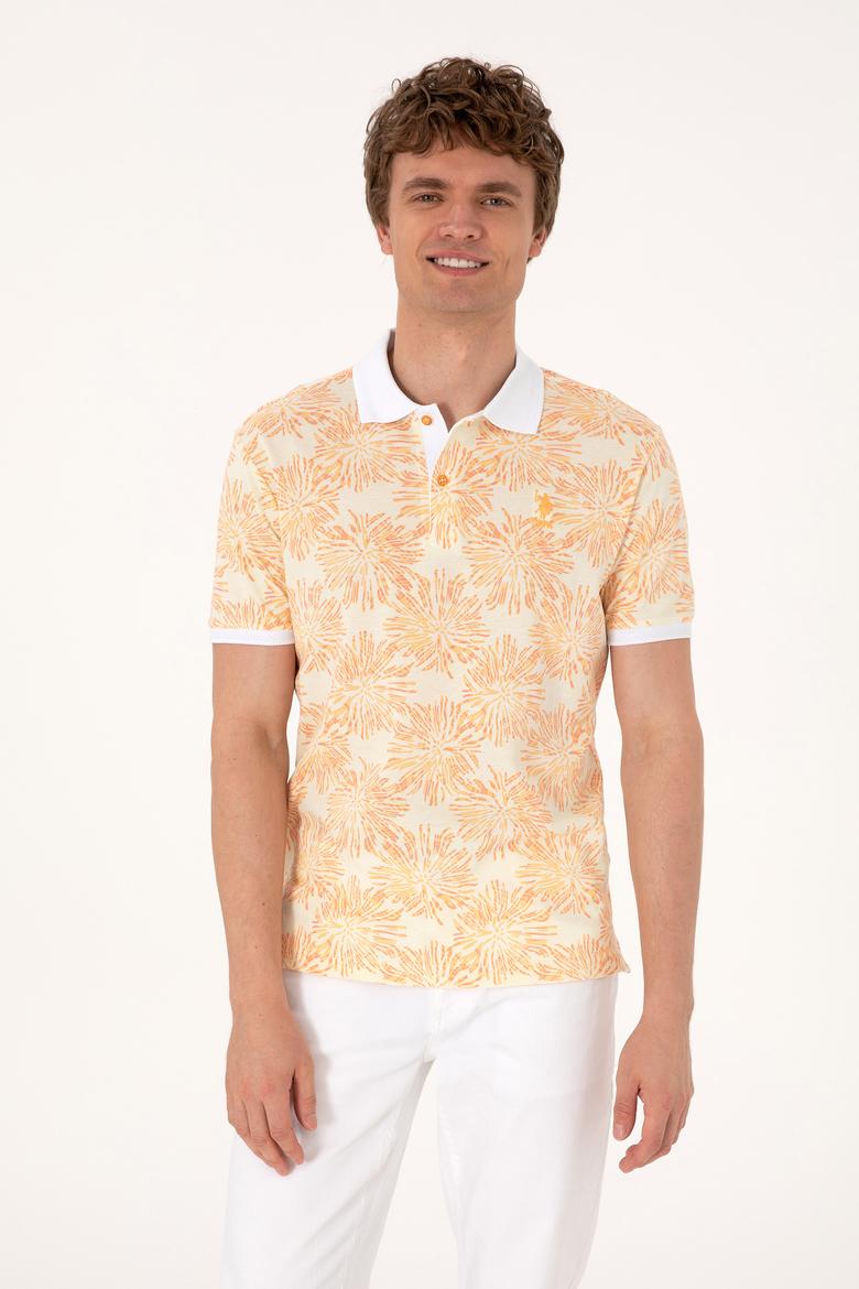 Erkek Regular Fit Polo Yaka Turuncu Tişört