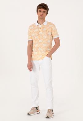 Erkek Regular Fit Polo Yaka Turuncu Tişört - 50299618001
