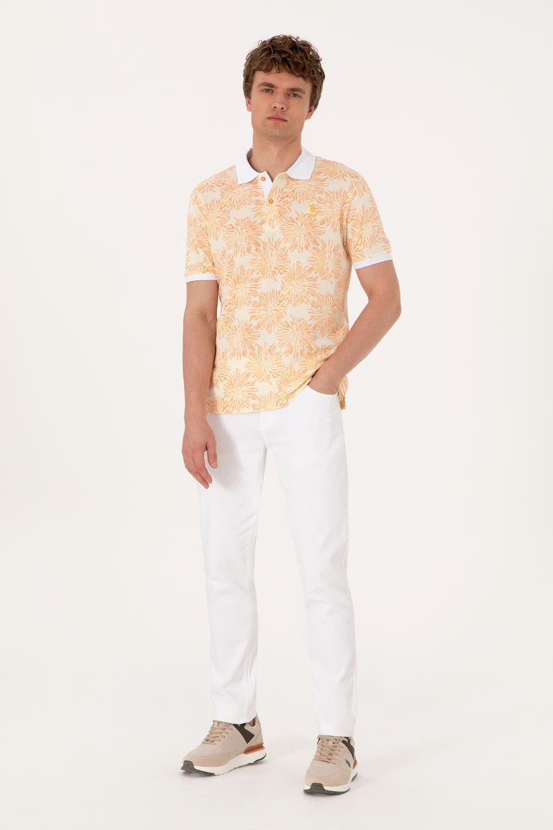 Erkek Regular Fit Polo Yaka Turuncu Tişört - 50299618001
