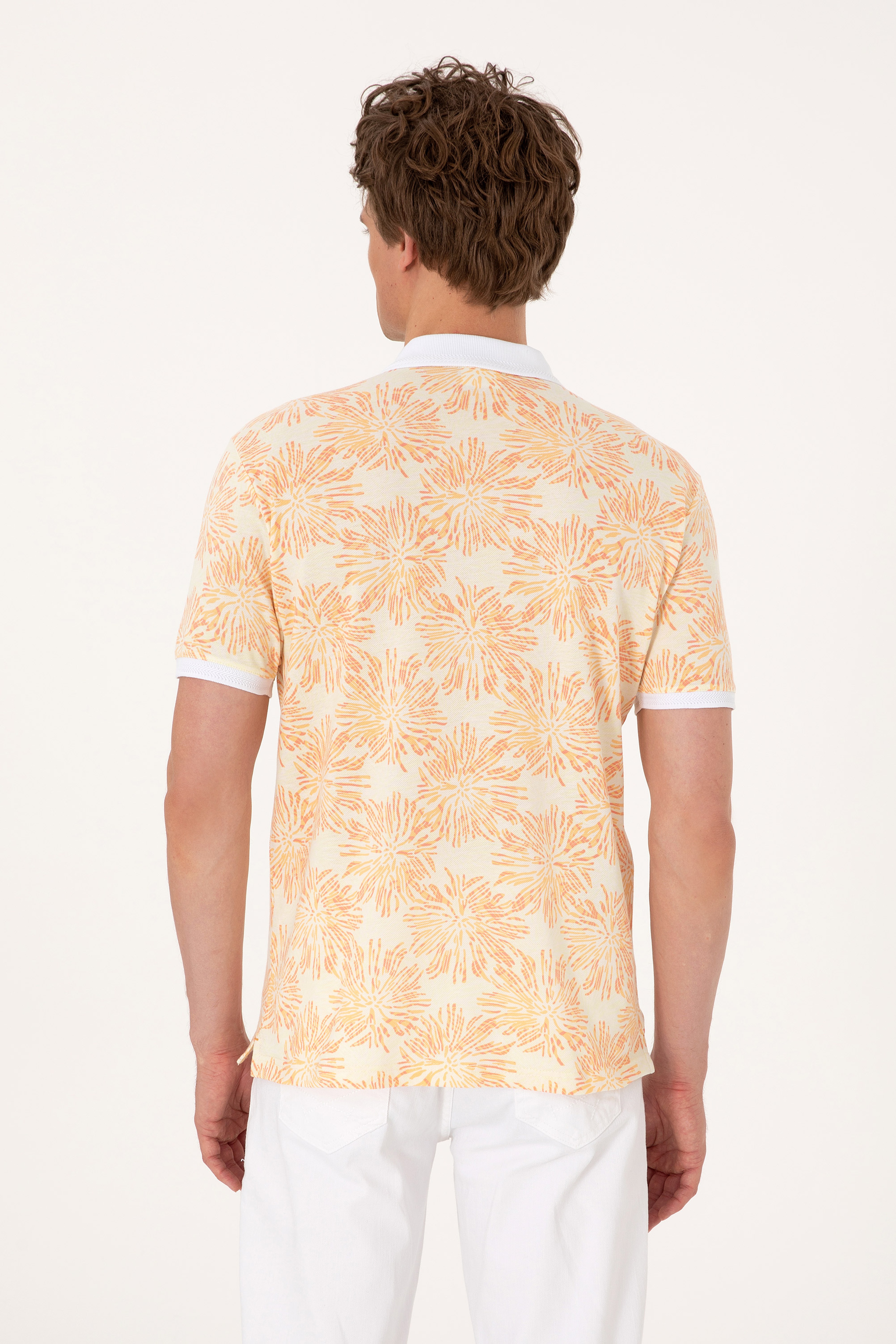 Erkek Regular Fit Polo Yaka Turuncu Tişört