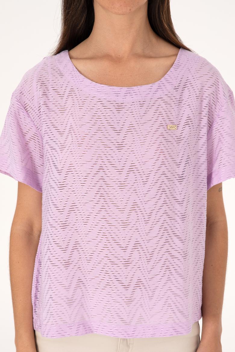 Kadın Lila Kısa Kollu Bluz - 50299319004