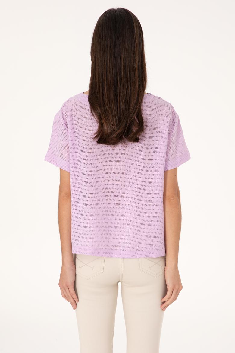 Kadın Lila Kısa Kollu Bluz - 50299319004