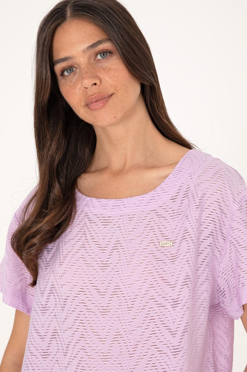 Kadın Lila Kısa Kollu Bluz