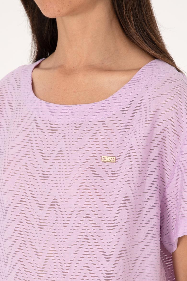 Kadın Lila Kısa Kollu Bluz - 50299319004