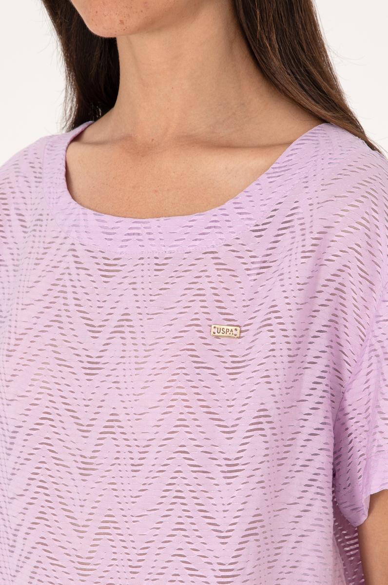 Kadın Lila Kısa Kollu Bluz
