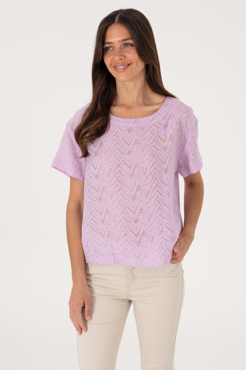 Kadın Lila Kısa Kollu Bluz