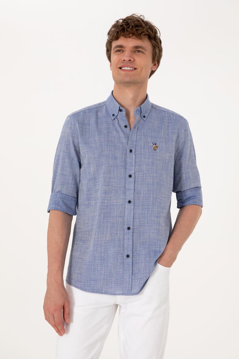 Erkek Lacivert Uzun Kollu Gömlek