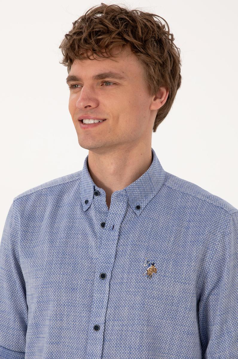 Erkek Lacivert Uzun Kollu Gömlek