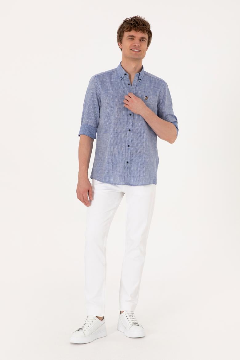 Erkek Lacivert Uzun Kollu Gömlek - 50300139001