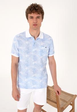 Erkek Regular Fit Polo Yaka Açık Mavi Tişört - 50300411016