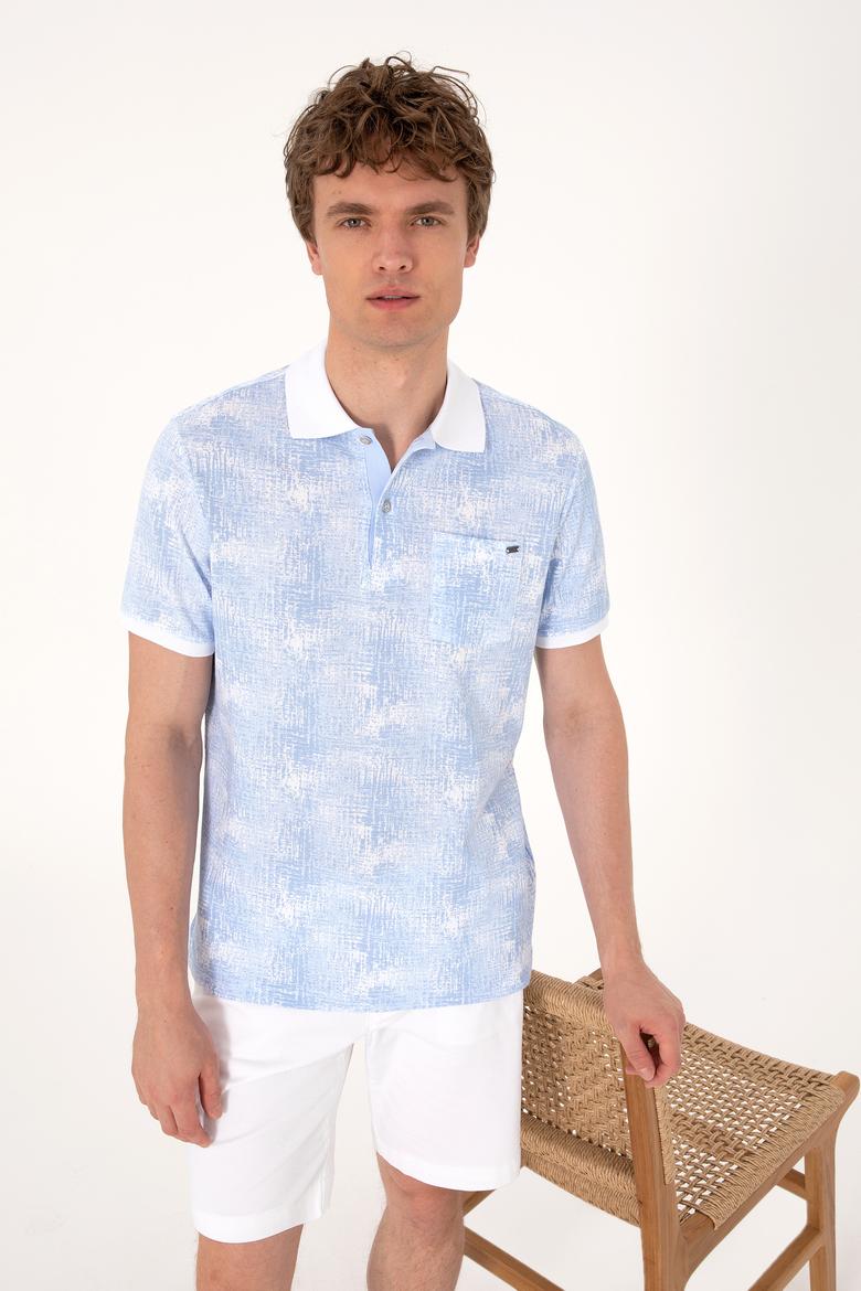 Erkek Regular Fit Polo Yaka Açık Mavi Tişört - 50300411016