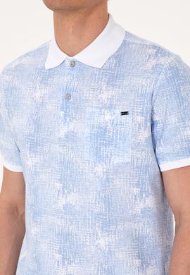 Erkek Regular Fit Polo Yaka Açık Mavi Tişört - 50300411016