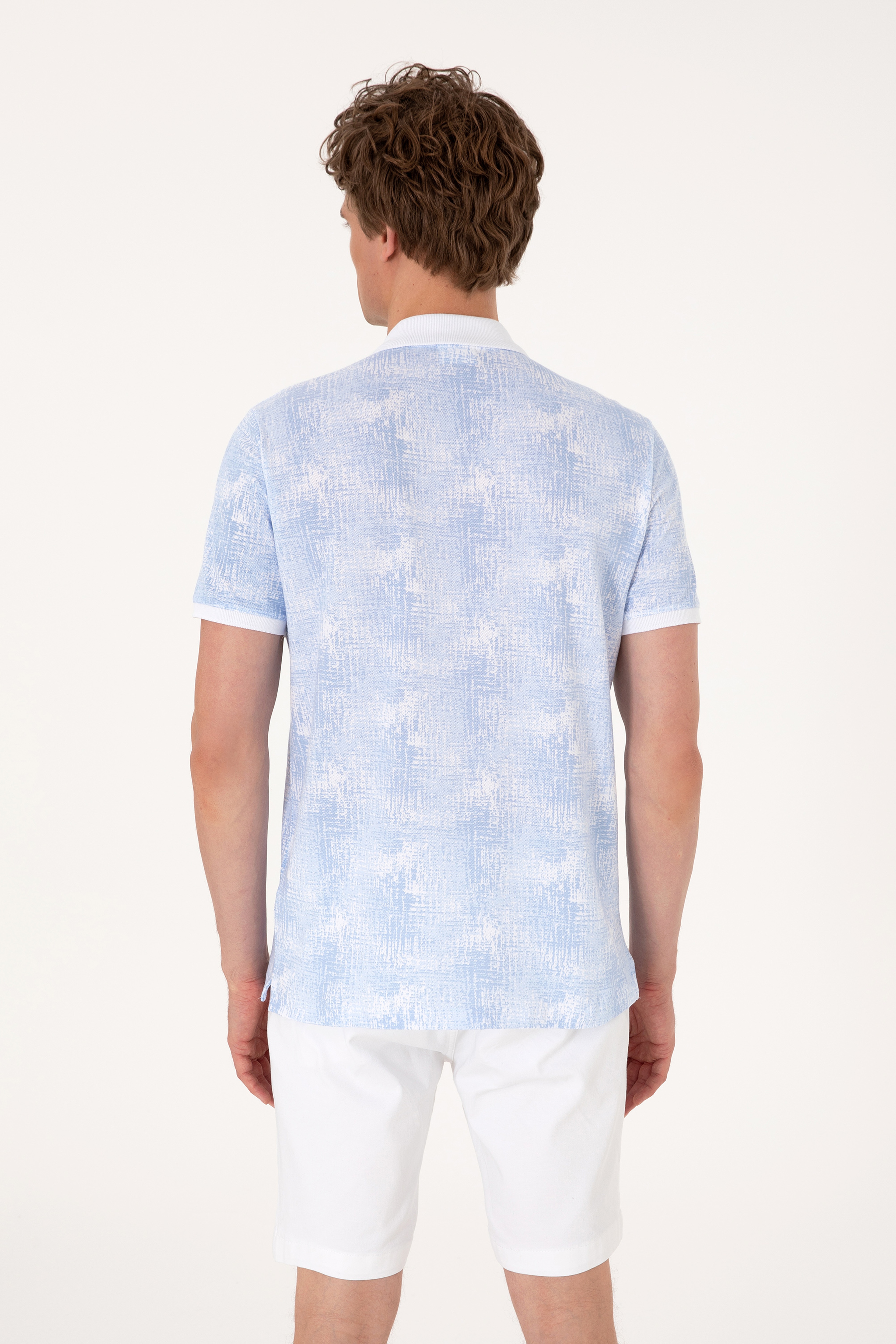 Erkek Regular Fit Polo Yaka Açık Mavi Tişört