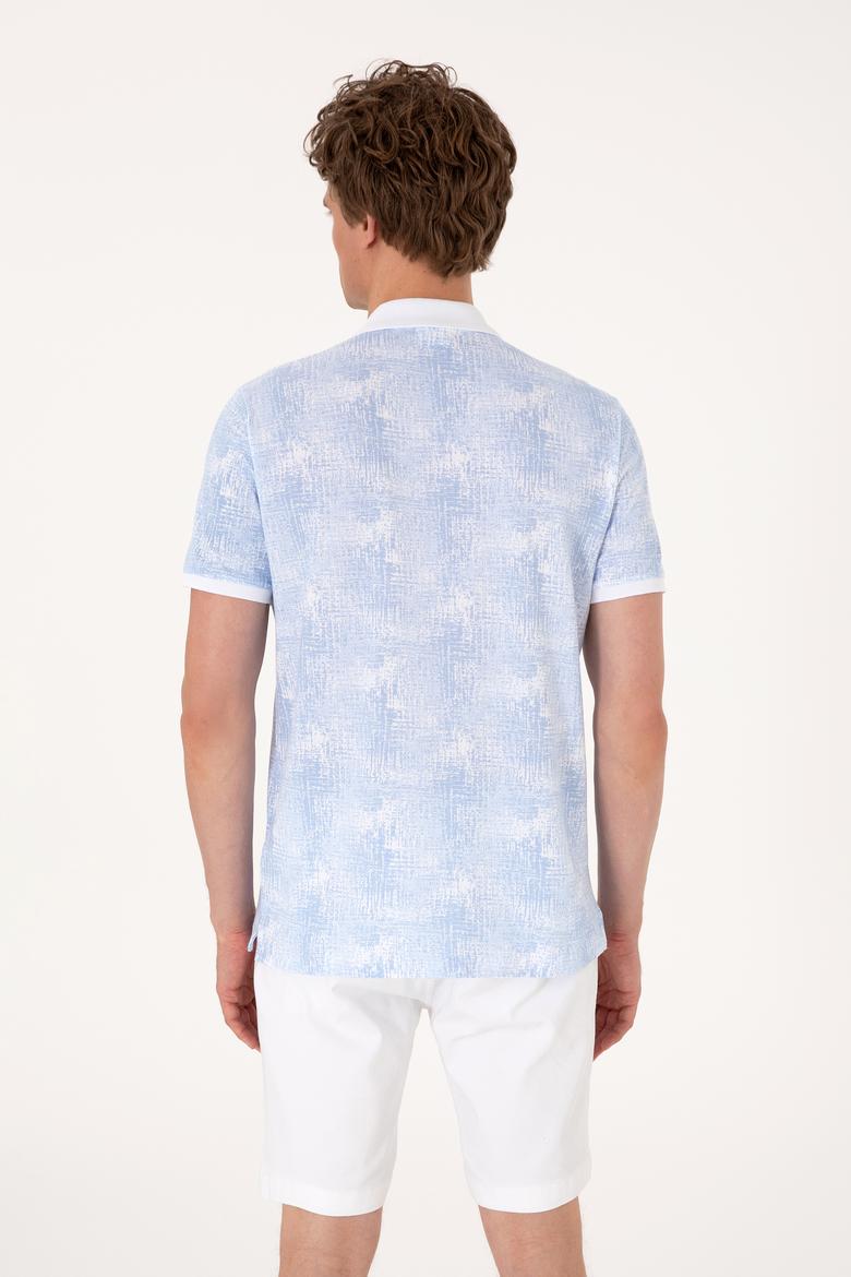 Erkek Regular Fit Polo Yaka Açık Mavi Tişört - 50300411016