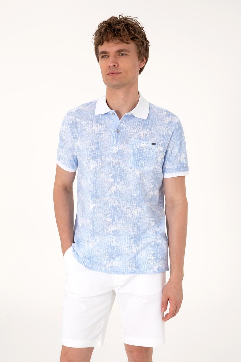 Erkek Regular Fit Polo Yaka Açık Mavi Tişört