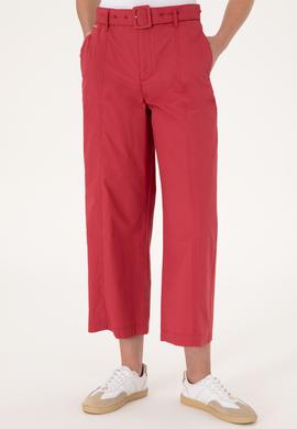 Kadın Vişne Flare Cropped Fit Kanvas Pantolon - 50300262029