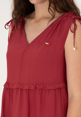 Kadın Vişne Mini Boy Dokuma Elbise - 50299166020