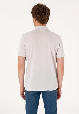 Erkek Regular Fit Fermuarlı Açık Gri Tişört - 50300363037