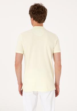 Erkek Slim Fit Polo Yaka Limon Basic Tişört - 50310669106