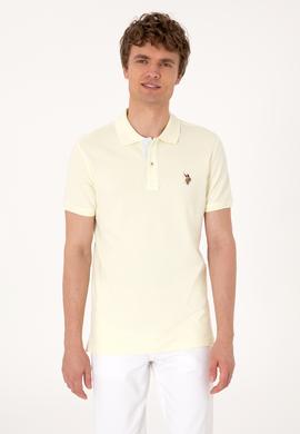 Erkek Slim Fit Polo Yaka Limon Basic Tişört - 50310669106