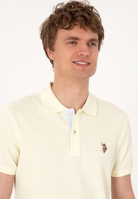 Erkek Slim Fit Polo Yaka Limon Basic Tişört - 50310669106