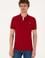 Erkek Slim Fit Polo Yaka Bordo Basic Tişört