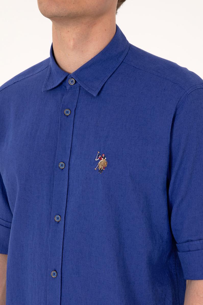 Erkek Mavi Uzun Kollu Basic Gömlek