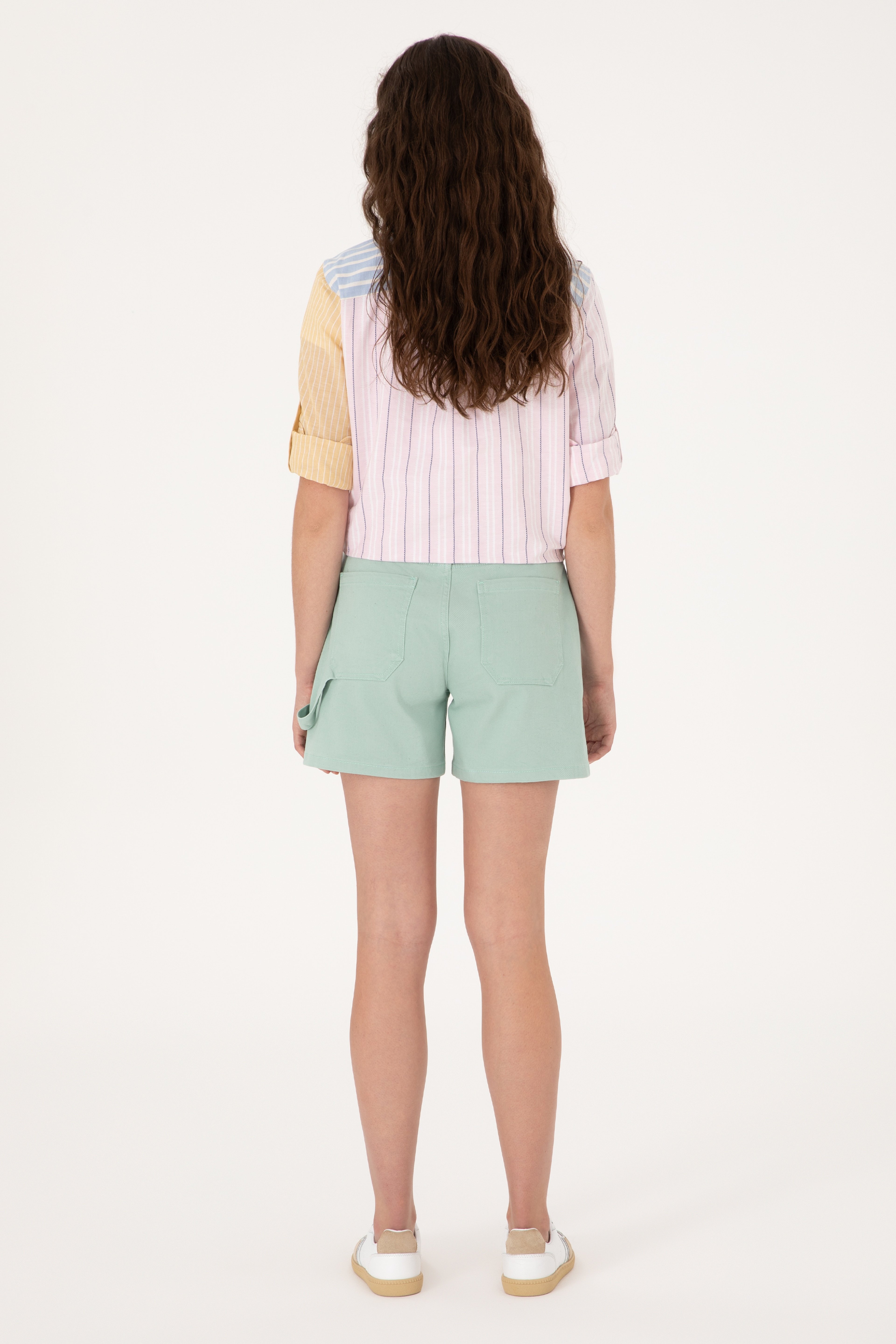 Kadın Mint Jean Şort - Image 4