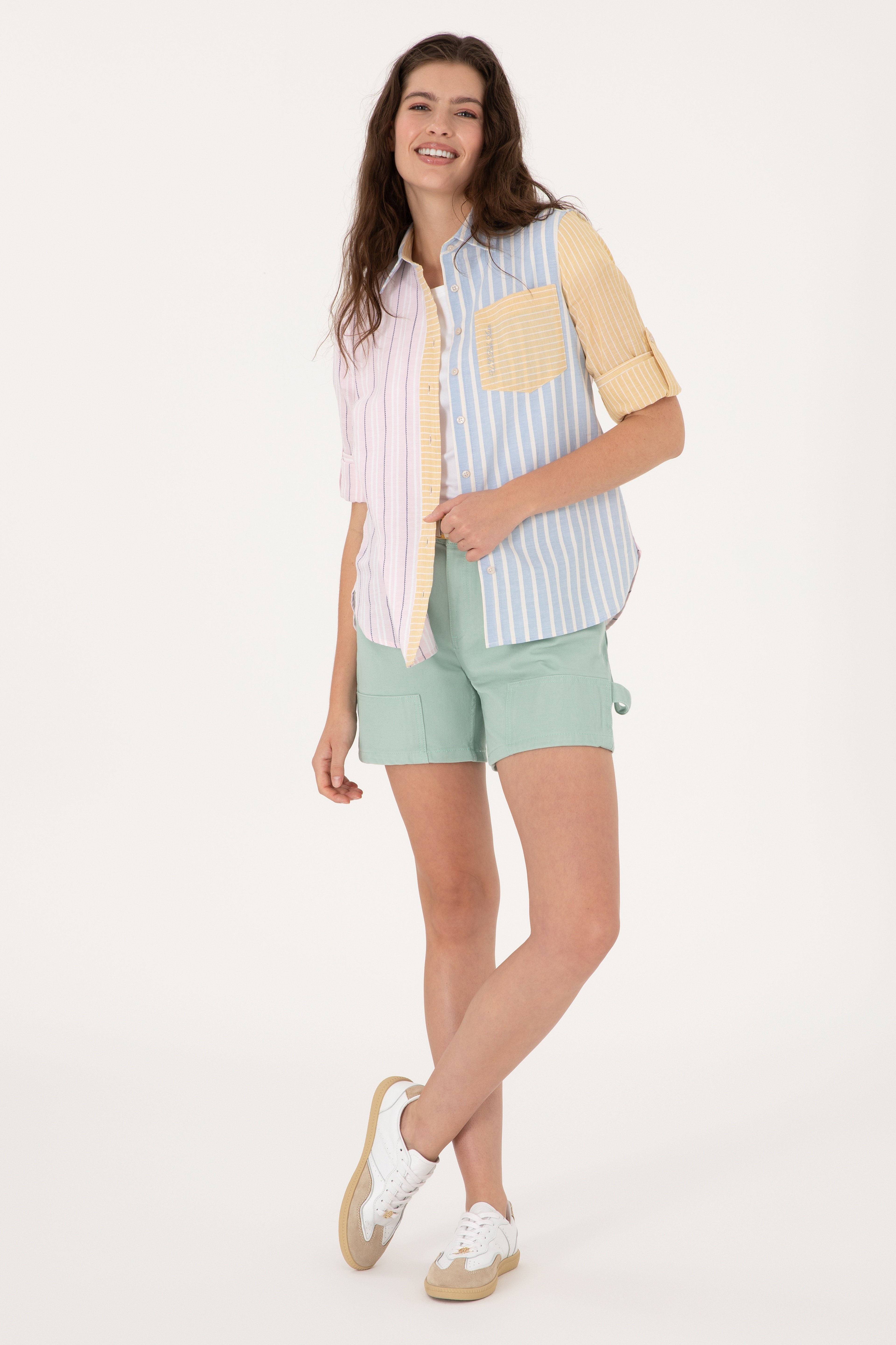 Kadın Mint Jean Şort - Image 1