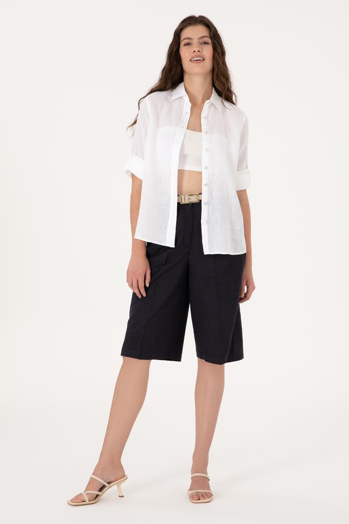 Kadın Lacivert Dokuma Şort