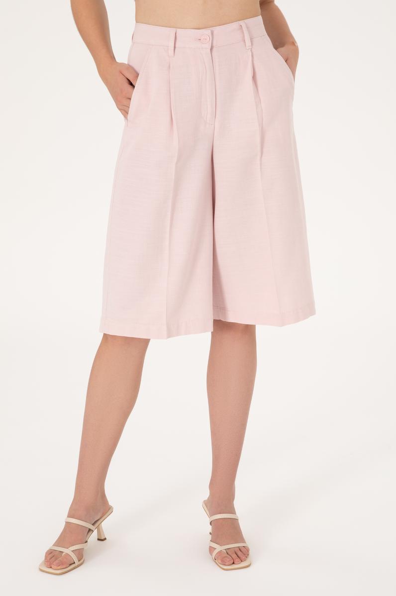 Kadın Pudra Dokuma Şort